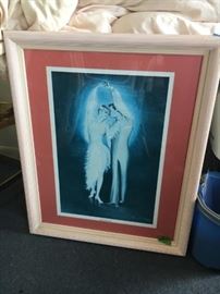  Singed Lynne May Wright print that is framed(34x28)