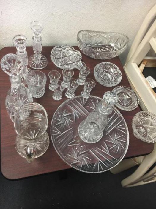 10+  Cut Glass ware with the Star of David