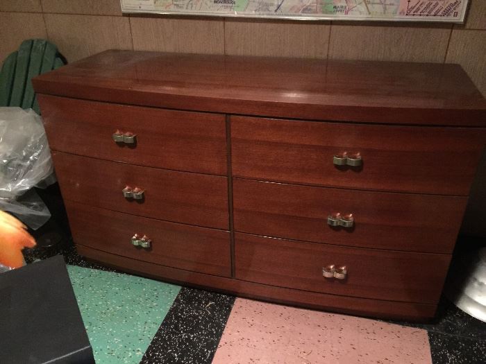Retro six drawer dresser