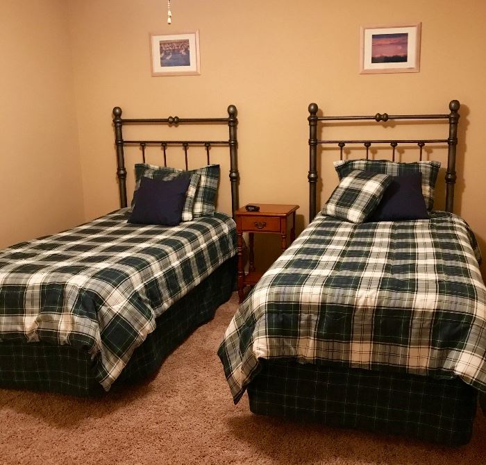 Twin Beds with Metal Headboards