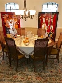 Dining Table with Crystal and 
Carnival Glass