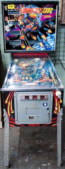 Lot 104 - Vintage 1979 Meteor Pinball Machine by Stern, Coin Op