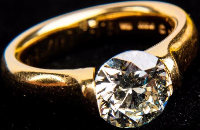 392a - Jewelry 18kt Yellow Gold 2.45ct Diamond Ring