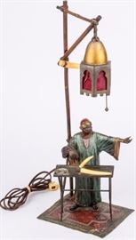 Lot 390a - Antique Bronze Austrian Figural Lamp