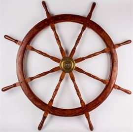 Lot 4 - Genuine Wooden Ship / Boat Wheel Helm Steering