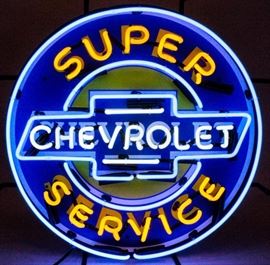 Lot 206a - Advertising Neon Chevrolet Super Service Sign