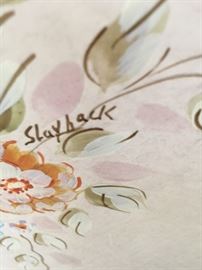 Headboard signed "Slayback"