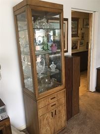 Stanley lighted curio, one of two, as is