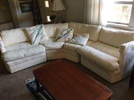 Heritage 3 piece, sectional sofa (white on white)