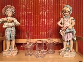 J. Morie pair of vintage bisque figurines