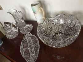 large american brilliant period punch bowl-as is