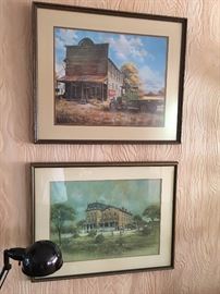 Top:  Framed B.B. Barrick print "General Store"