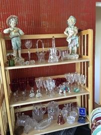 Lismore stemware, biscuit barrel