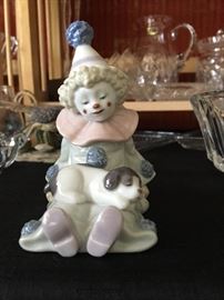 Lladro clown with puppy
