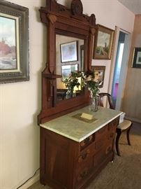 Eastlake marble topped dresser