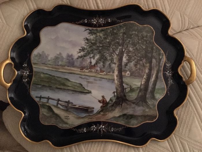 Hand painted Limoges tray