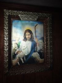 Hologram electric Jesus painting
