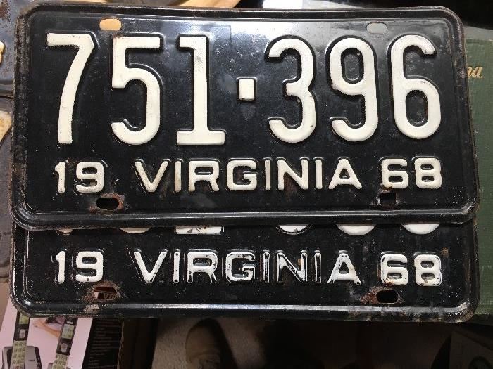 1968 Virginia car tags