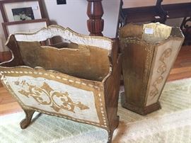 nice waste paper basket and magazine rack