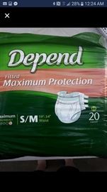  depends adult tab diapers we have S M L XL