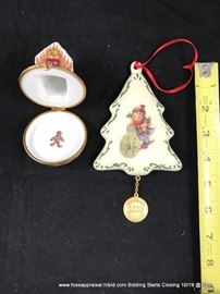 Limoges ring box and Goebel ornament