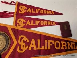 USC Lot Varsity Sweater and pennants