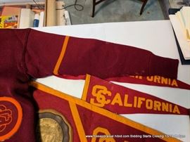 USC Lot Varsity Sweater and pennants