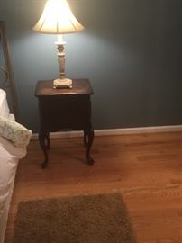 bed side table and lamp