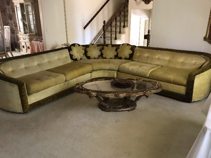 Beautiful sectional sofa-- unique one of a kind "Old Hollywood Style"