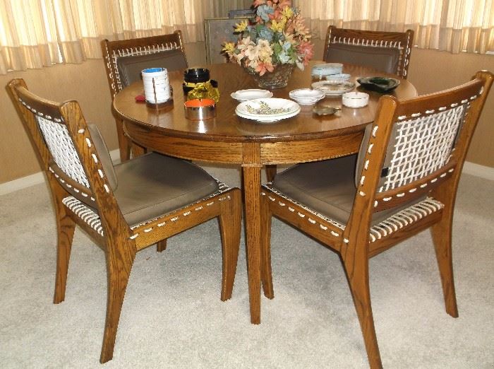 Oak table and chairs custom made by the owner