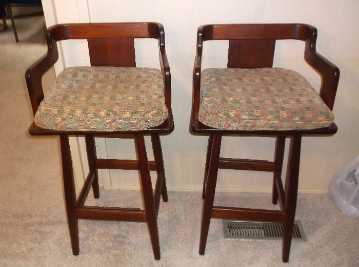 Mahogany bar stools custom made by the owner