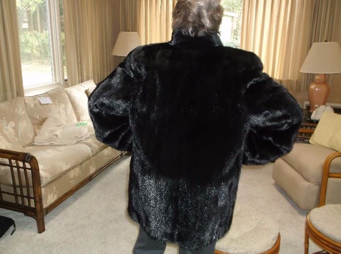 Black ranch mink coat