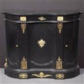 19th.c  ITALIAN PAINTED CABINET WITH LATER ORMOLU MOUNTS