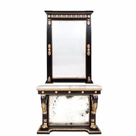 19th, and later Regency Style console and mirror. one of a pair.