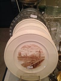 8 Wedgwood "Old London Views"  plates - scenes from World War II