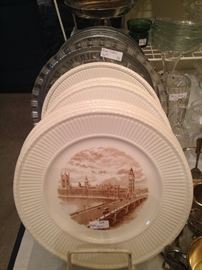 8 Wedgwood "Old London Views" plates - scenes from World War II
