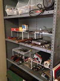 Hand tools and storage shelf