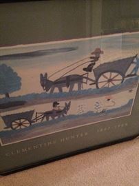 Framed print by Clementine Hunter of Melrose Plantation - (It is not an original.)