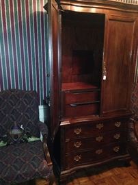 Entertainment armoire with lots of storage - beautiful wood