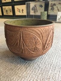 Stoneware Bowl/Planter signed "Bruce"