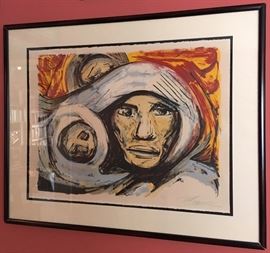David Siqueiros, 1896-1974, "Motherhood", Lithograph, 21"x26" , 6/100