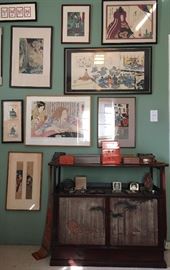 Japanese Woodblock Prints by Yoshitaki, Kunishika, Chikanobu, Kunisada, and Teraoka Poster