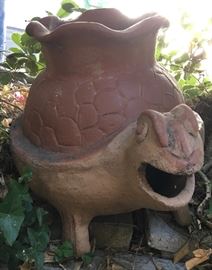 Large Terra Cotta Turtle Planter