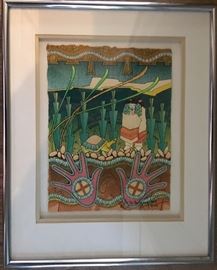 DAVID DAWANGYUMPTEWA, b. 1957, "Turtle Hand", Multimedia, 13"x10", 
