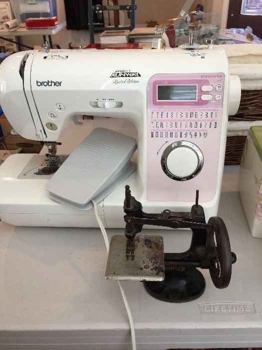 Brother & antique Singer sewing machine