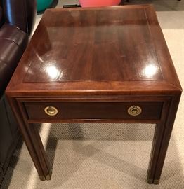 One of two matching Henredon side tables
