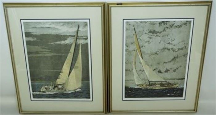 Island Hopping and Heading Home, 2 lithographs