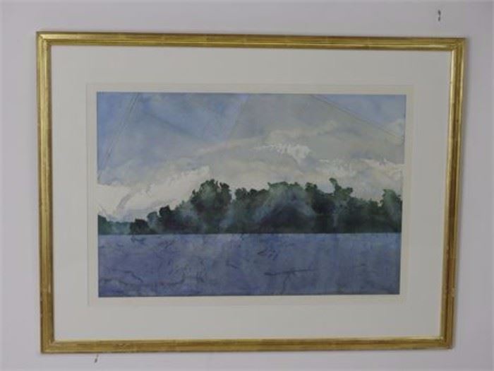 Madge Willner Campbell River Bank Watercolor