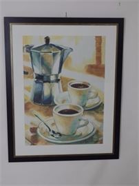 Signed Print of Coffee Pot and Cups