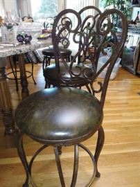 metal and leather bar stools